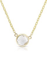 very nice gold white topaz yellow gold teens necklace